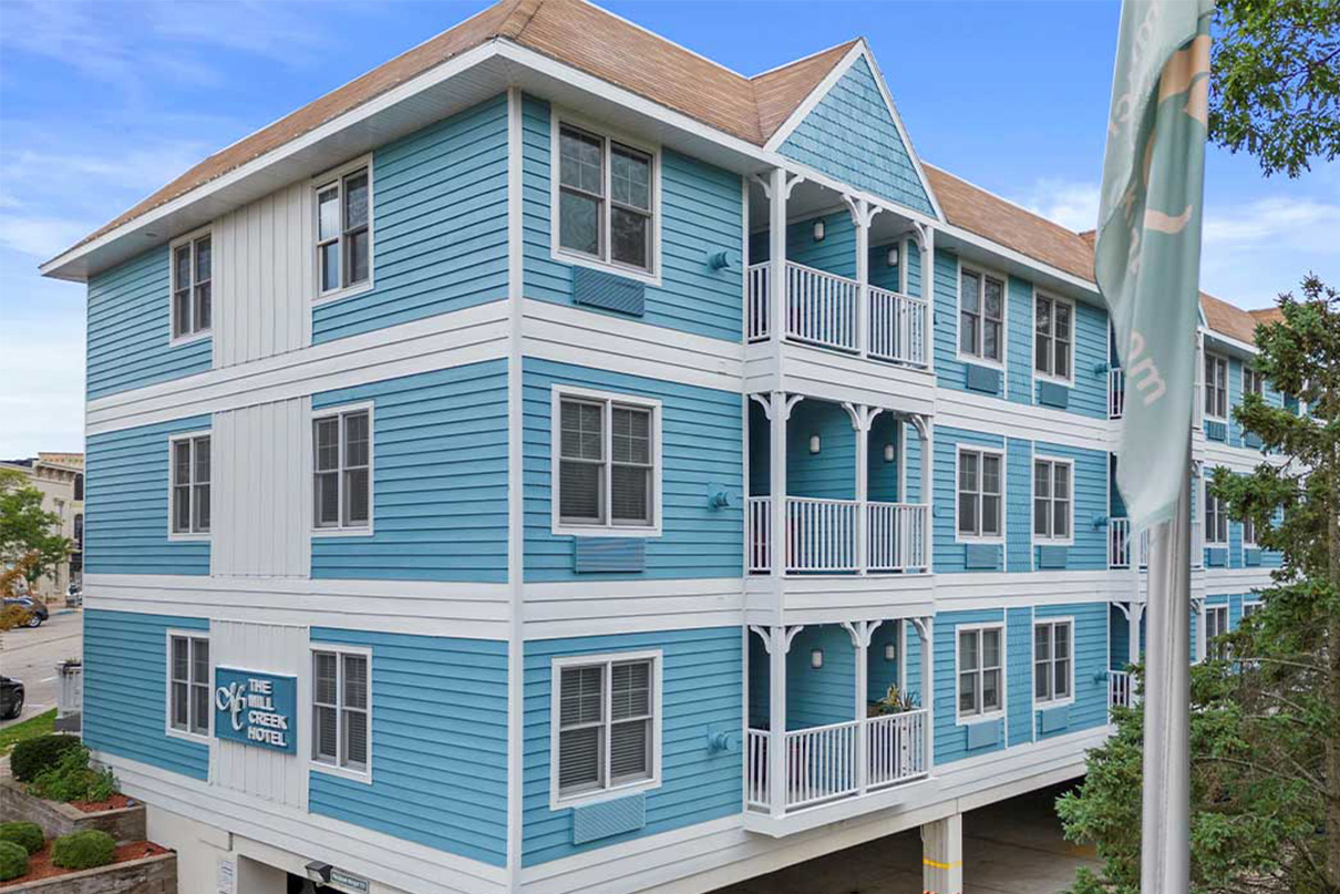 Light blue hotel lodging