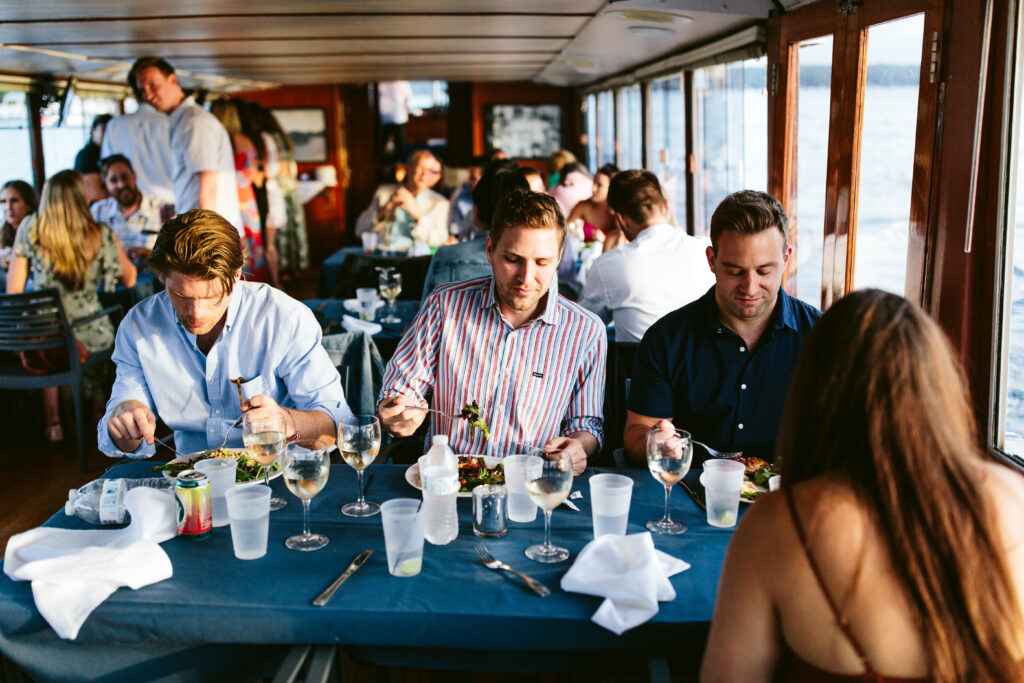 Rehearsal dinner on a boat