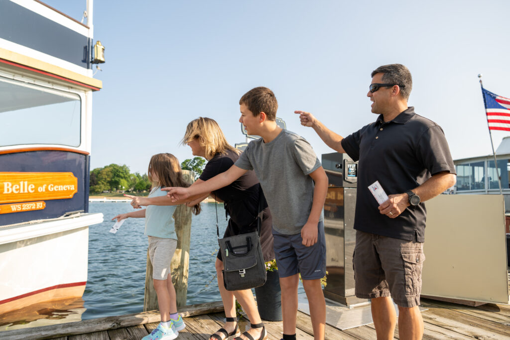 Family at Lake Geneva Cruise Line