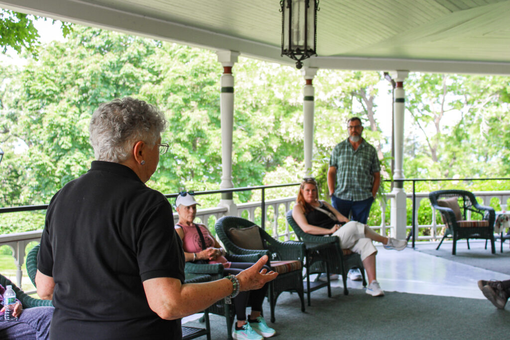 Tour guide at Black Point Estate